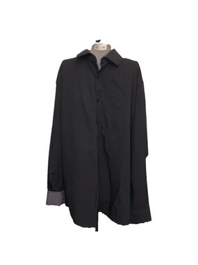 Men's TOM BAINE Black Slim Fit Dress Shirt Neck 17.5